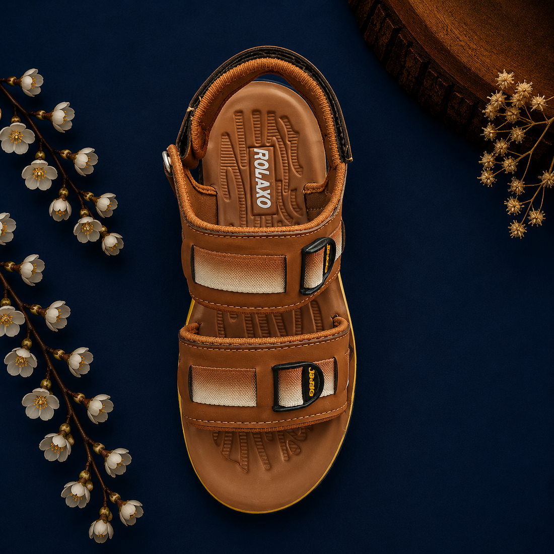 Rolaxo Men's Adjustable Outdoor Comfort Sandals - Brown