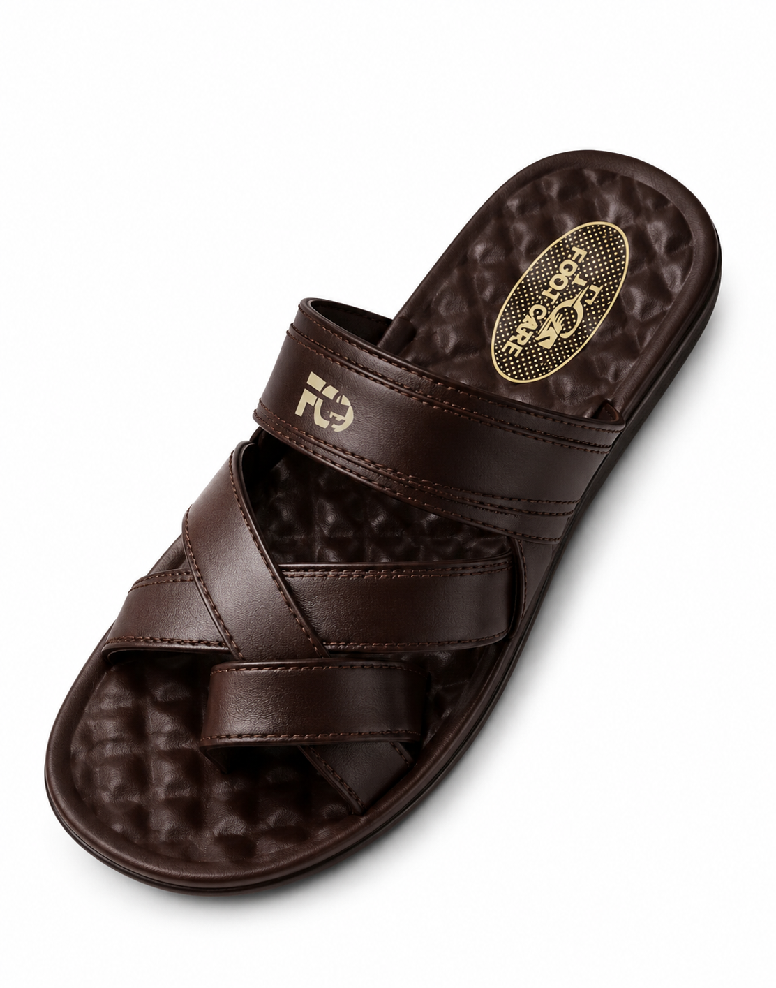 FG Footcare Men's Premium Cross Strap Comfort Sandals