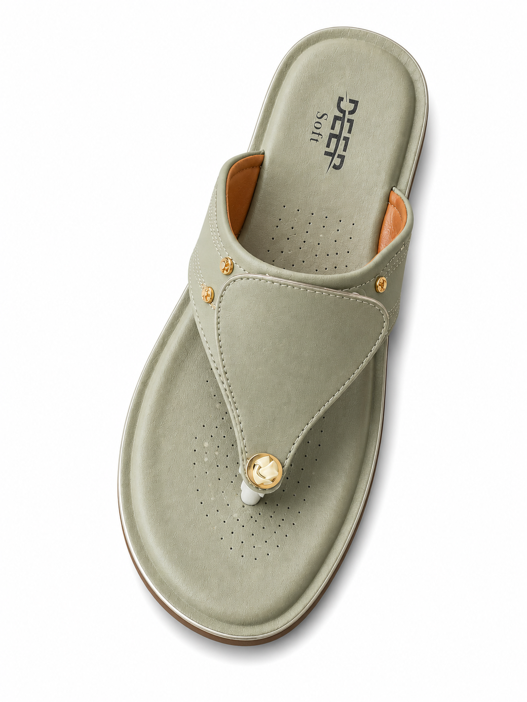 Deer Soft Women's Premium Comfort Toe Ring Sandals - Sage Green