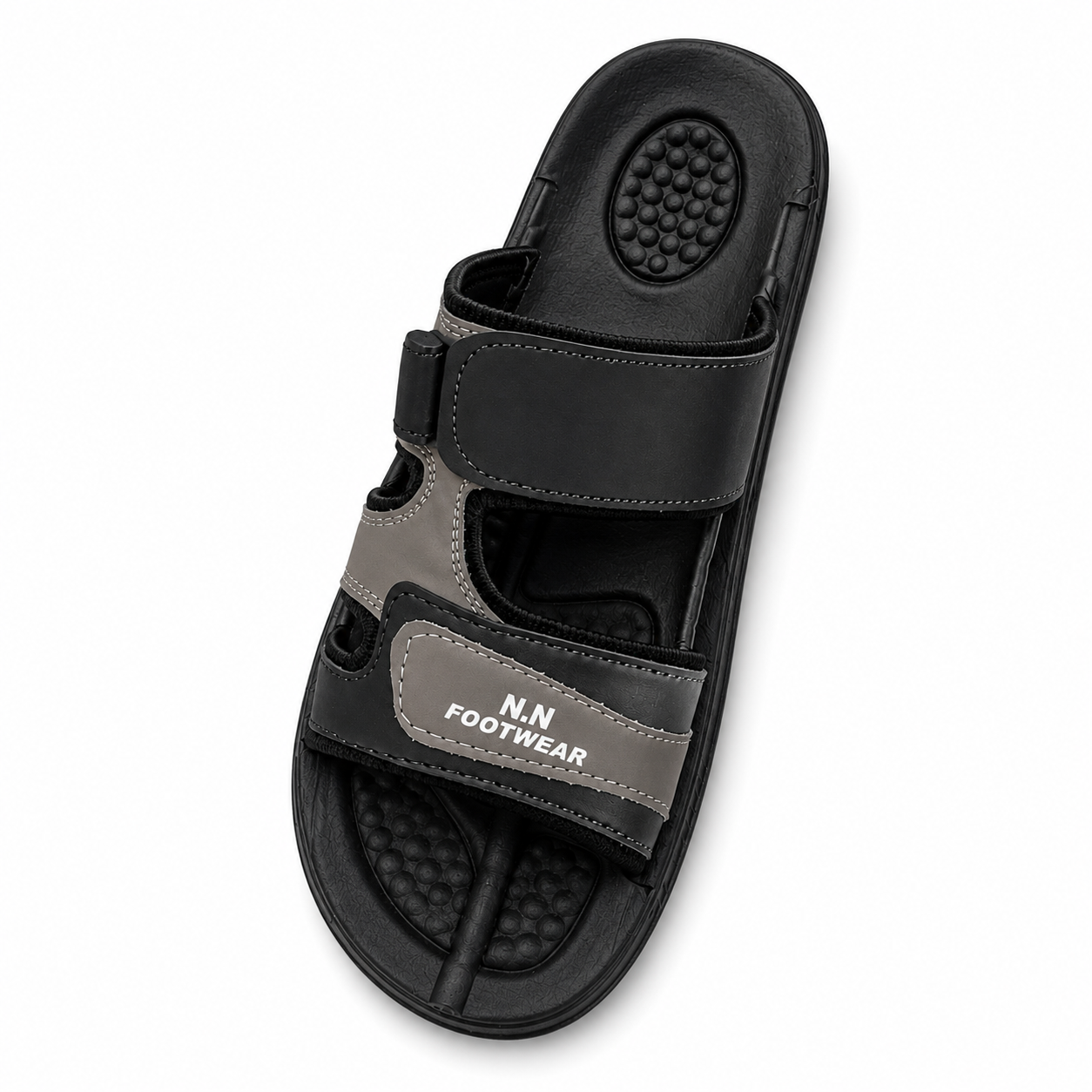 N.N Footwear Men's Adjustable Comfort Sandals - Black & Grey