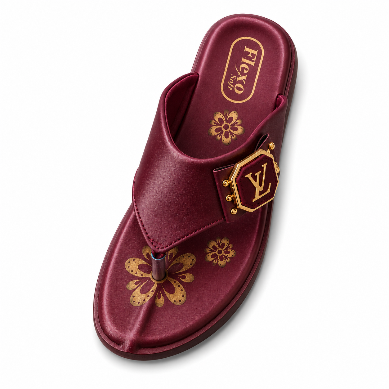 Flexo Soft Women's Premium Comfort Toe Ring Sandals - Maroon